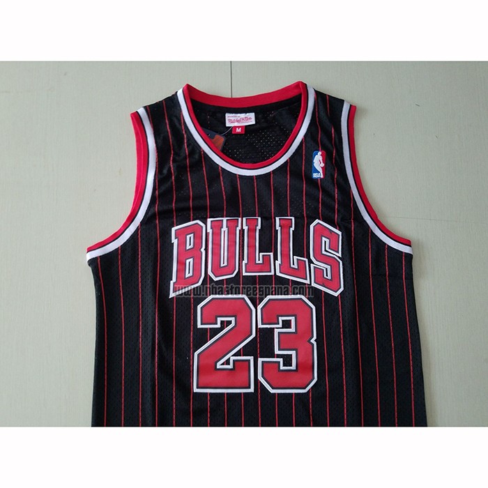 Camiseta Chicago Bulls Michael Jordan NO 23 Hardwood Classics Throwback 1997-98 Negro